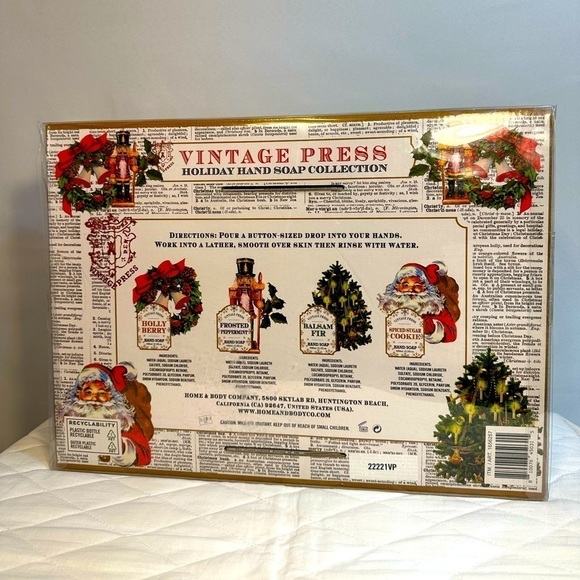 Vintage Press Holiday Hand Soap Collect Set Of 4 636ml 21.5 fl oz Bottles New - Picture 3 of 6